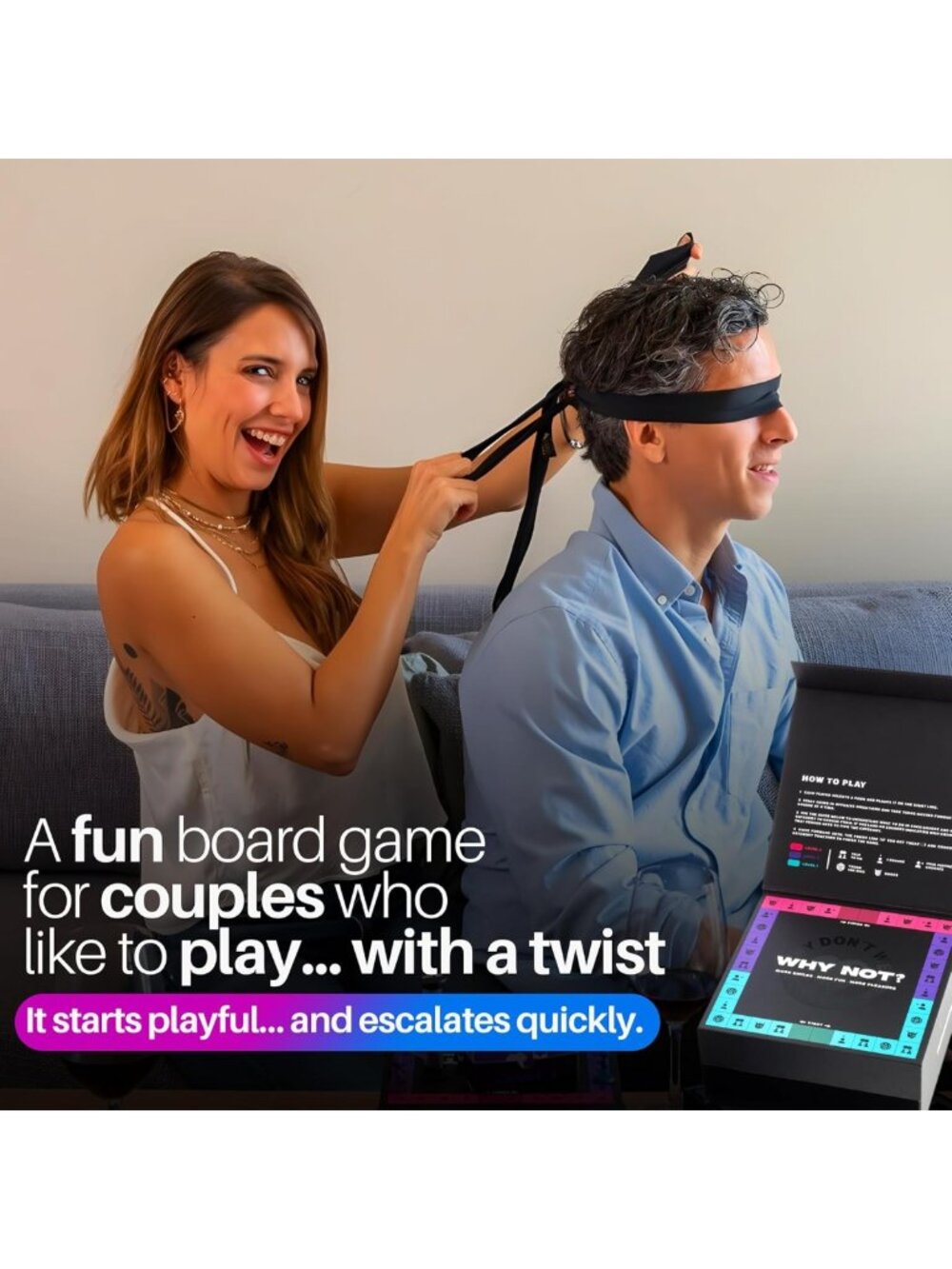 Fun Romantic Couples Board Game - 170 Conversation Cards & Dares for 2 Players - Picture 2 of 9